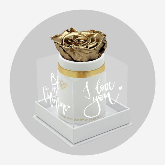 Single White Suede Box | Limited Love Note Edition | Gold Rose
