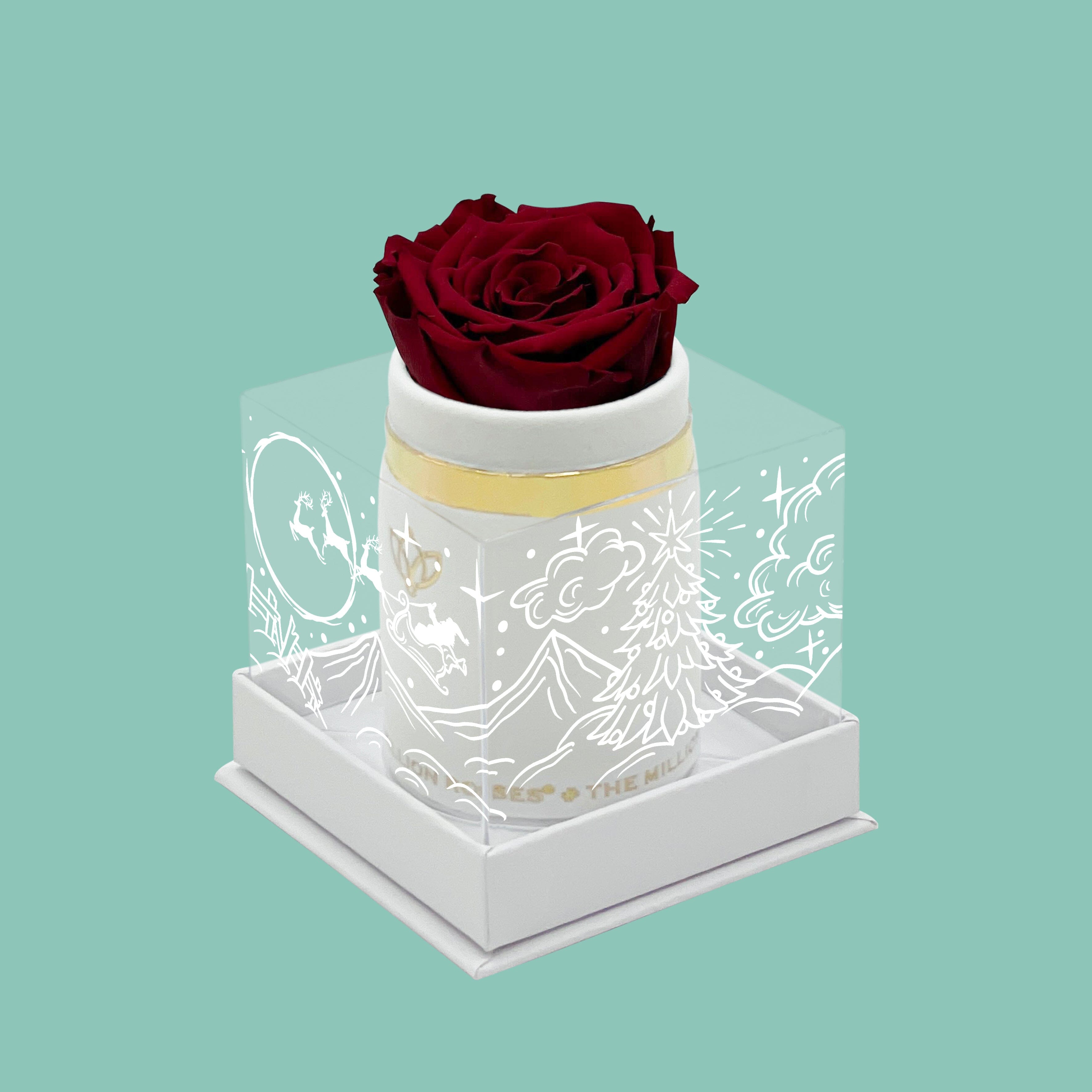 Single White Suede Box | Limited Holiday Edition | Red Rose