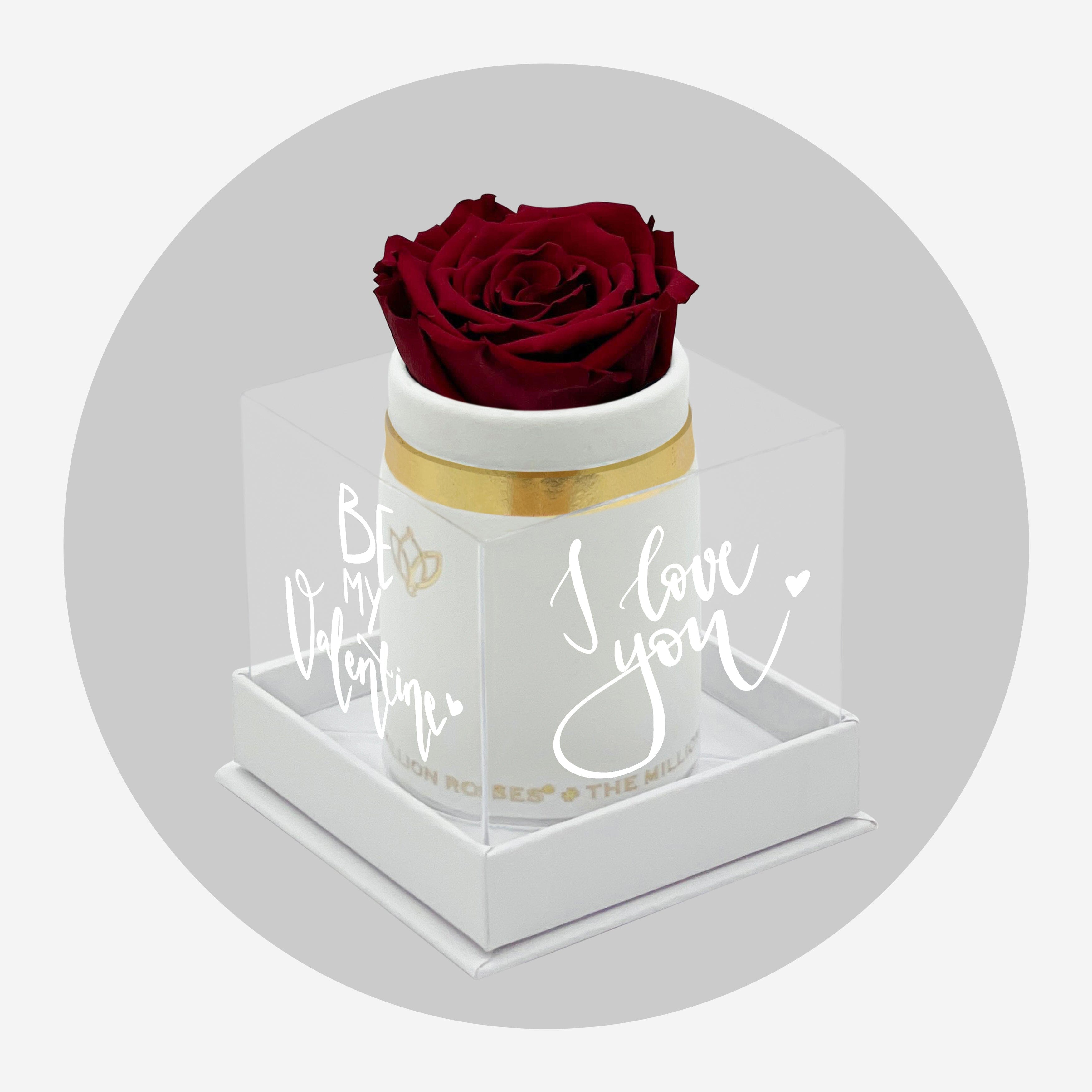 Single White Suede Box | Limited Love Note Edition | Red Rose