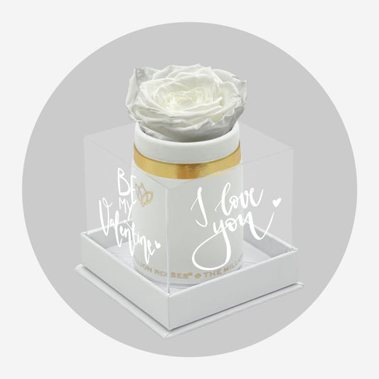Single White Suede Box | Limited Love Note Edition | White Rose