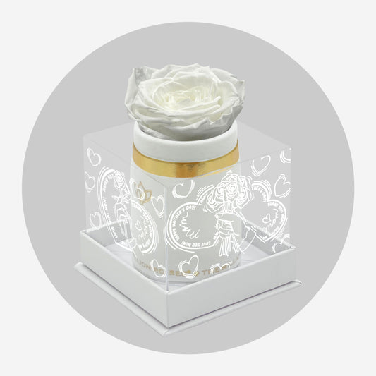 Single White Suede Box | Limited Mother's Love Edition | White Rose
