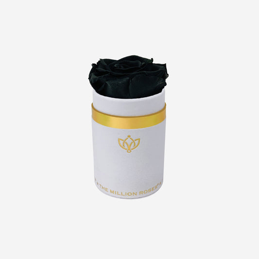 Single White Suede Box | Black Rose - The Million Roses