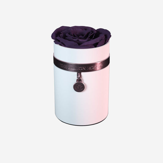 One in a Million™ Round White Box | Charm Edition | Dark Purple Rose - The Million Roses