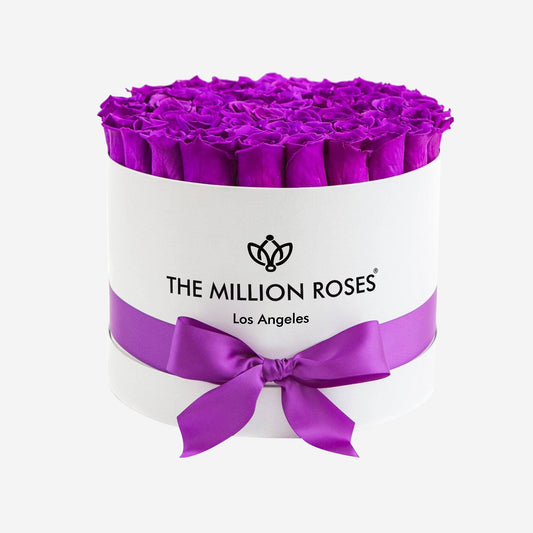 Supreme White Box | Bright Purple Roses - The Million Roses