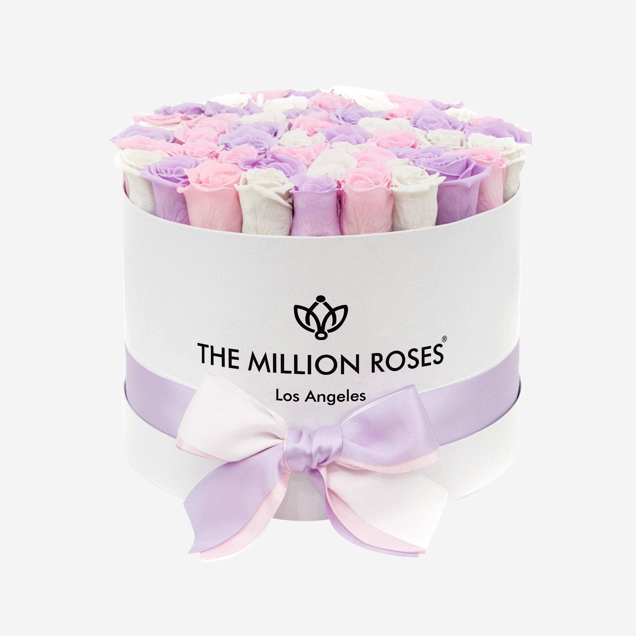 Supreme White Box | White & Pink & Lavender Roses - The Million Roses