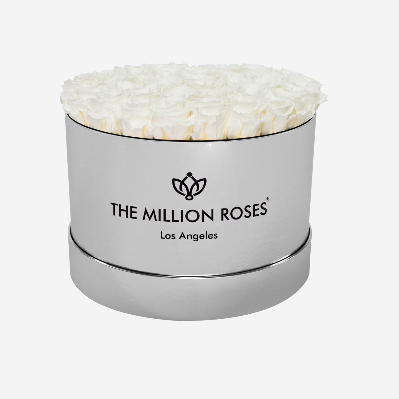 Supreme Mirror Silver Box | White Roses - The Million Roses
