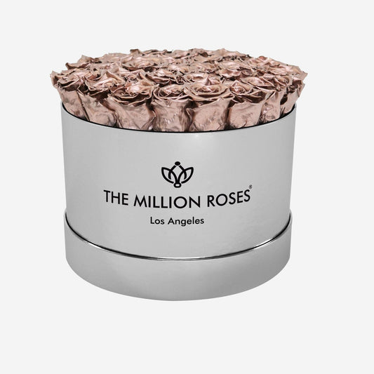 Supreme Mirror Silver Box | Rose Gold Roses - The Million Roses