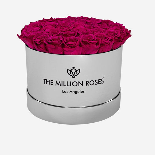 Supreme Mirror Silver Box | Magenta Roses - The Million Roses