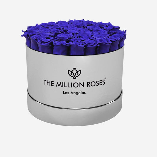 Supreme Mirror Silver Box | Royal Blue Roses - The Million Roses