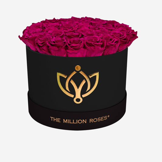 Supreme Black Box | Flower Logo | Magenta Roses - The Million Roses