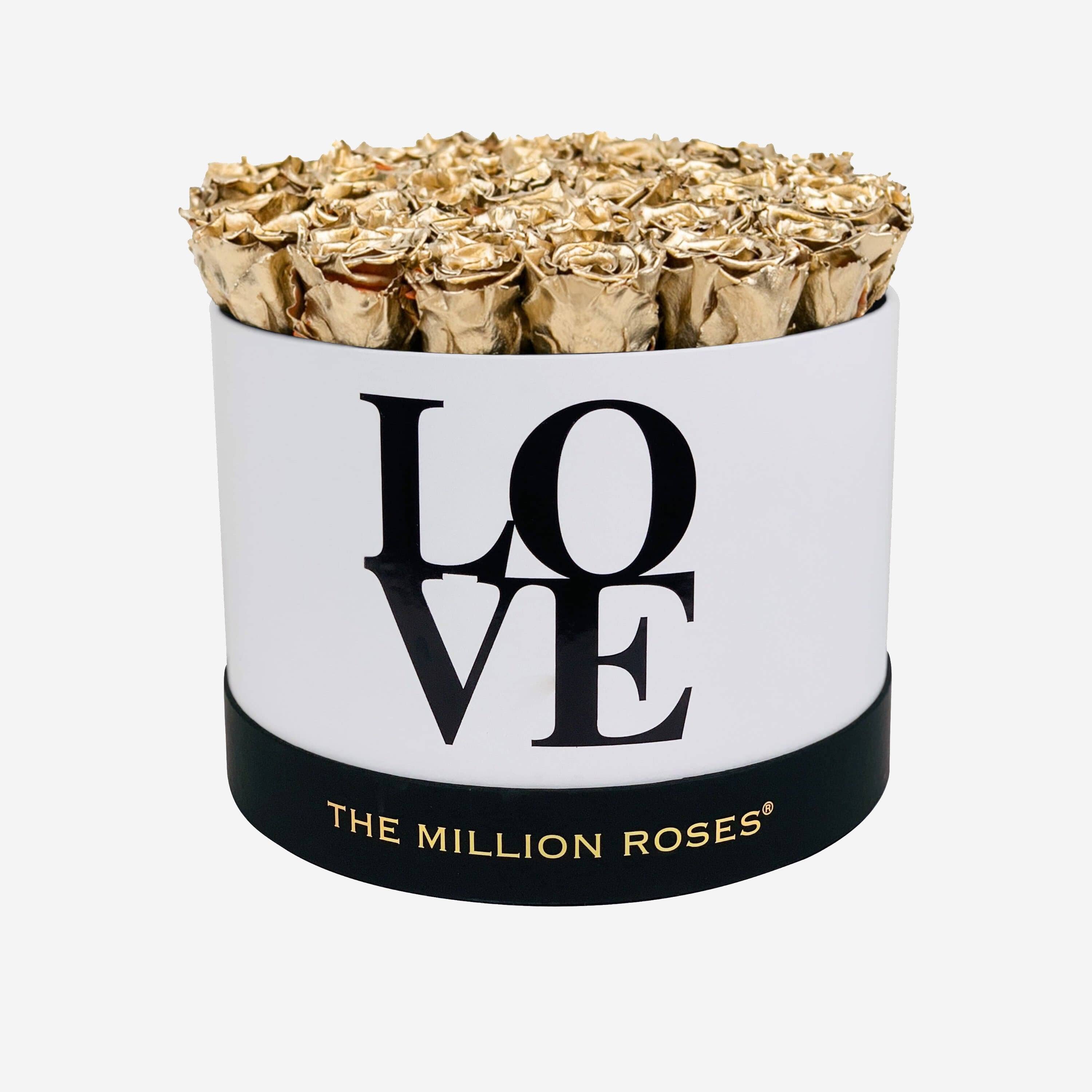 Supreme White Box | Love Edition | Gold Roses - The Million Roses