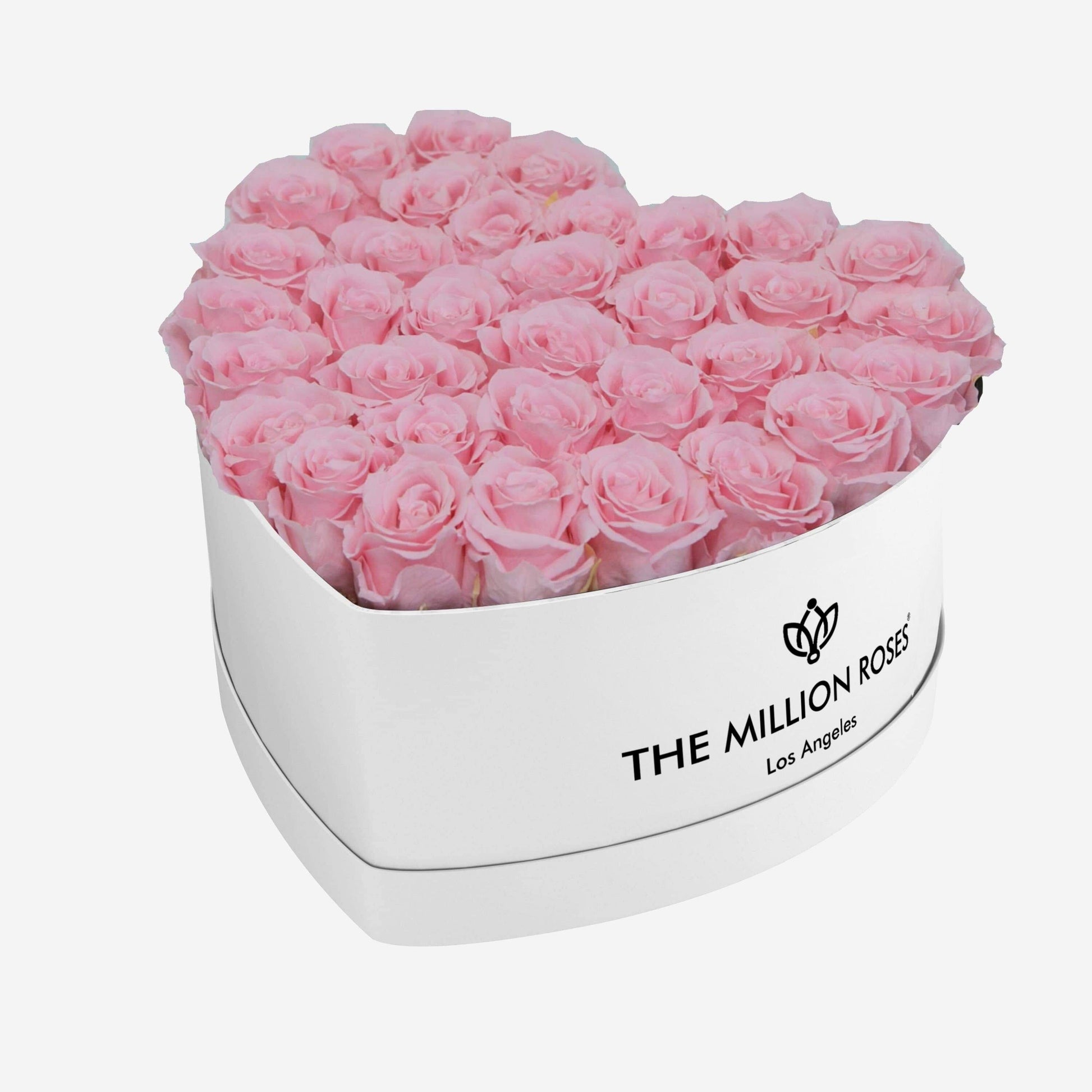 Heart White Box | Light Pink Roses - The Million Roses