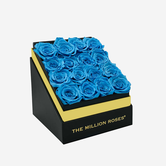 Square Black Box | Light Blue Roses - The Million Roses