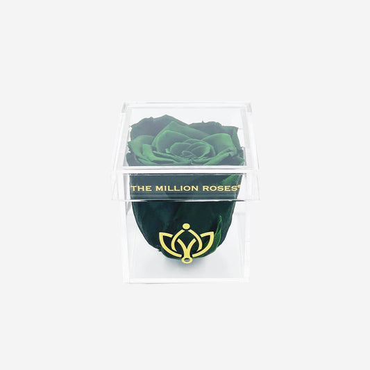 Acrylic Single Box | Dark Green Rose - The Million Roses