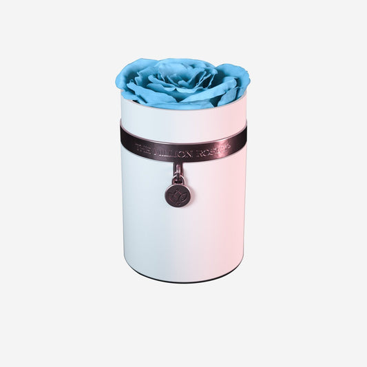 One in a Million™ Round White Box | Charm Edition | Light Blue Rose - The Million Roses