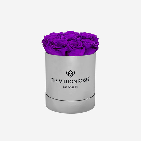 Basic Mirror Silver Box | Bright Purple Roses - The Million Roses