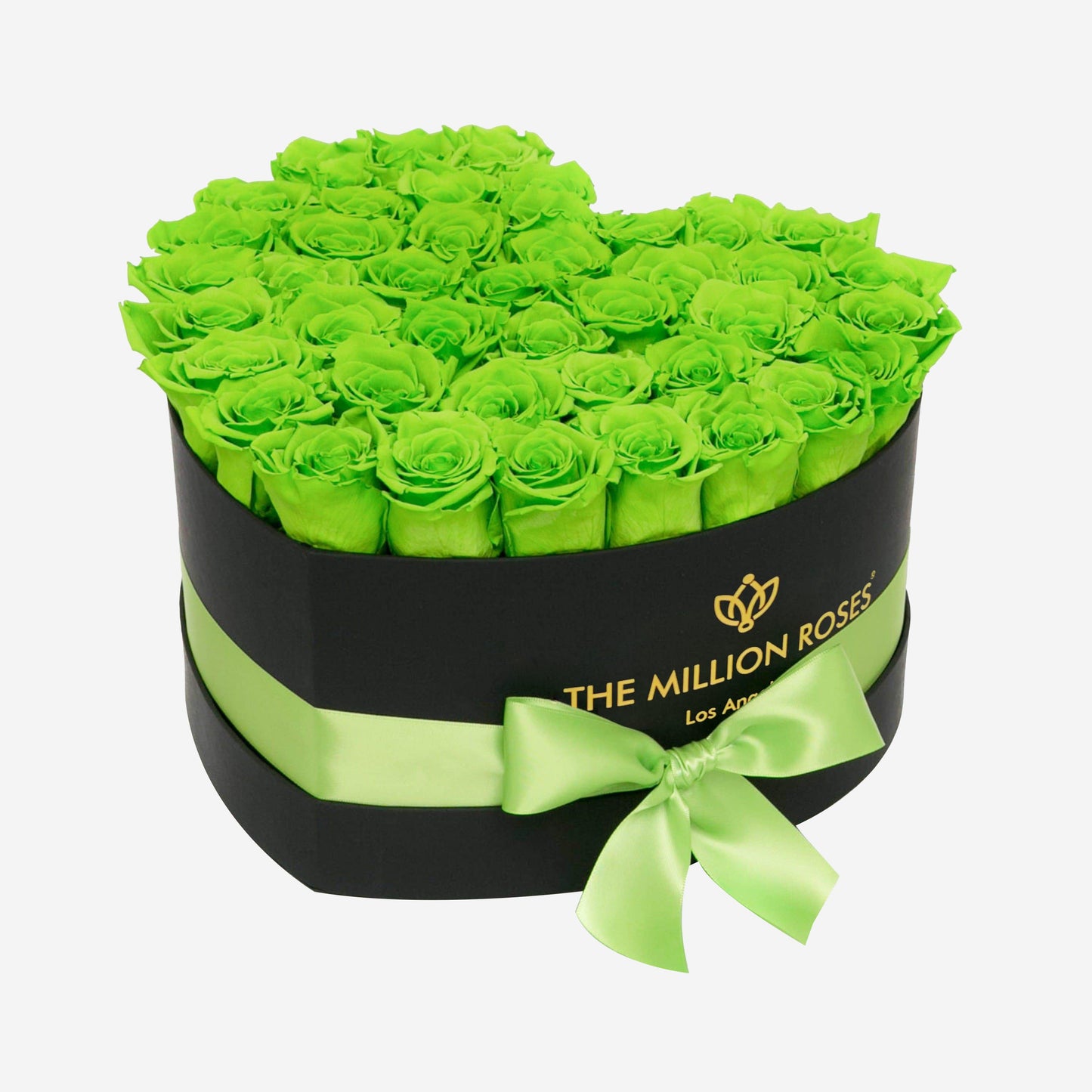 Heart Black Box | Light Green Roses - The Million Roses