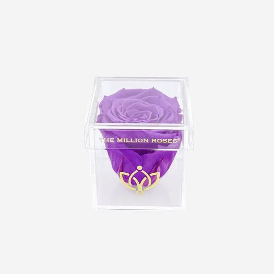 Acrylic Single Box | Bright Purple Rose - The Million Roses