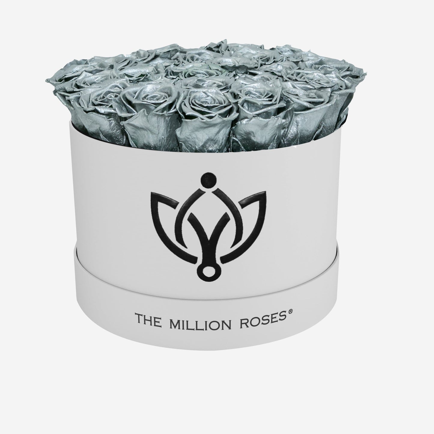 Supreme White Box | Flower Logo | Silver Roses - The Million Roses
