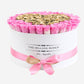 Deluxe White Box | Pink Candy & Gold Roses | Heart - The Million Roses