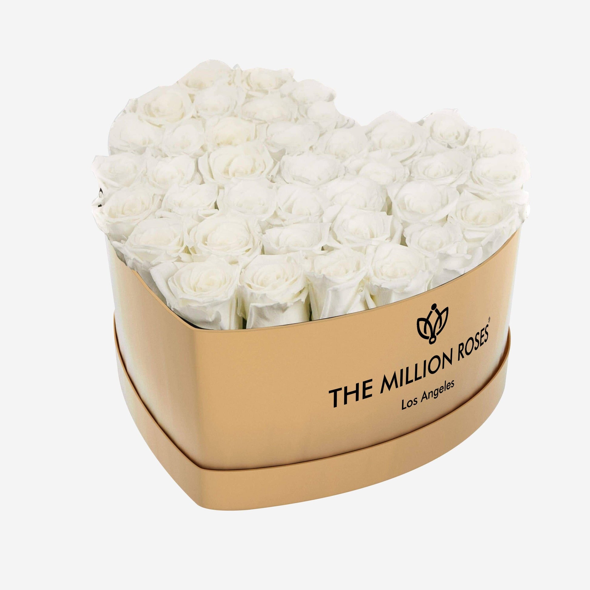 Heart Gold Box | White Roses - The Million Roses