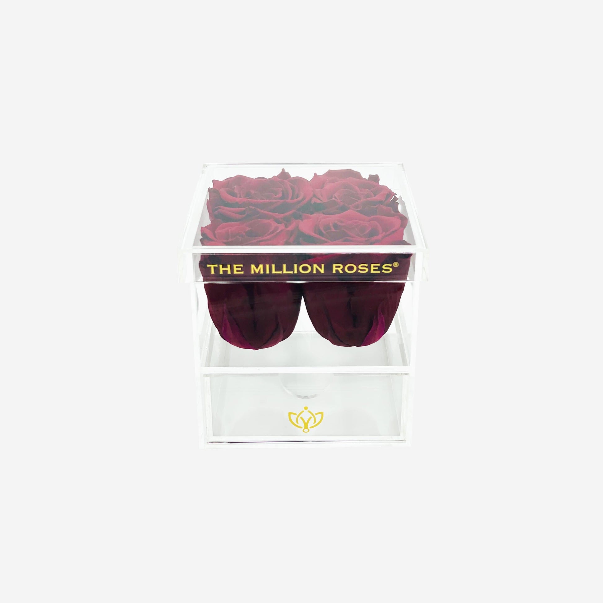 Acrylic 4 Drawer Box | Burgundy Roses - The Million Roses