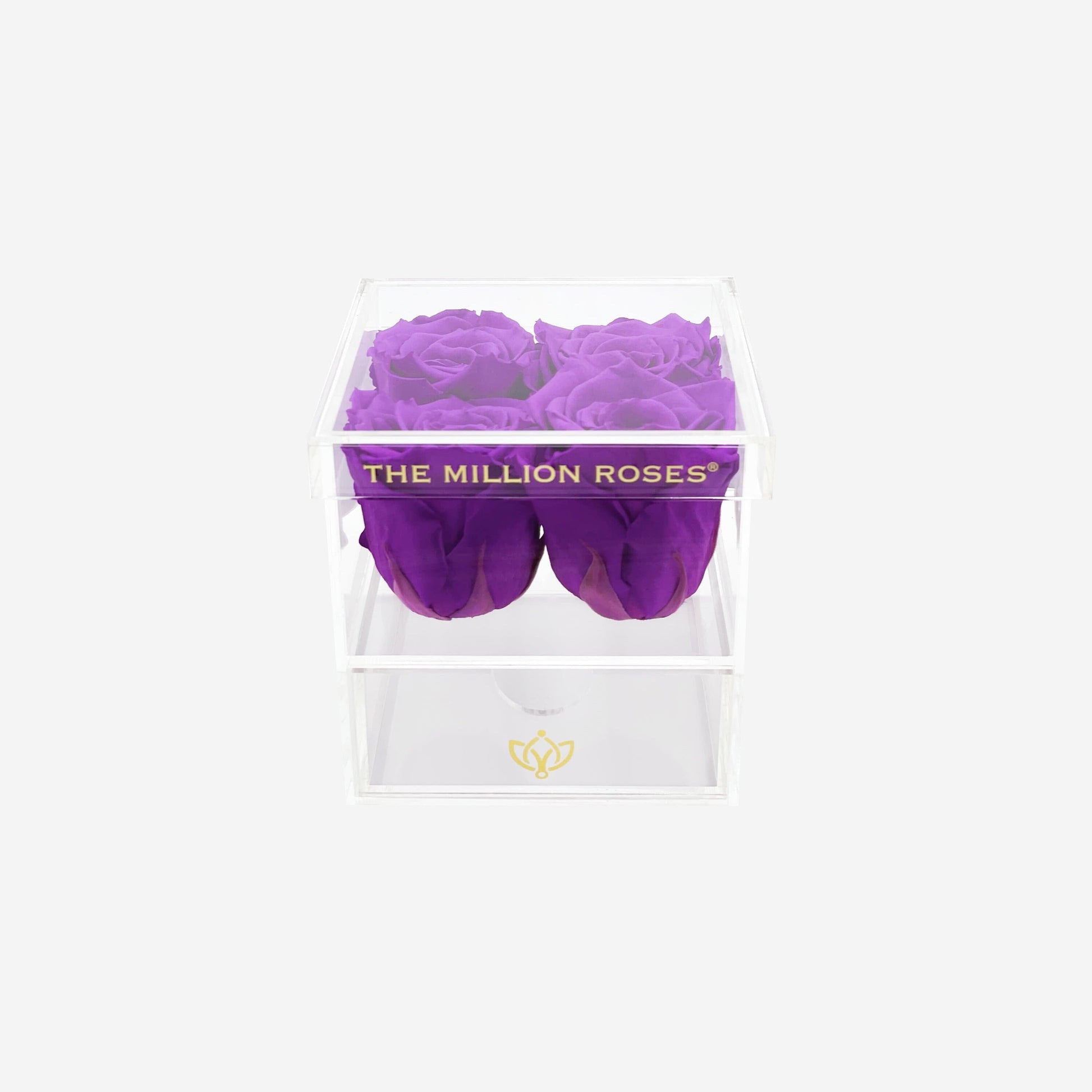 Acrylic 4 Drawer Box | Bright Purple Roses - The Million Roses