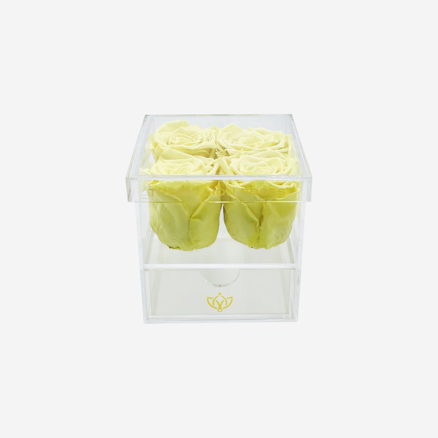 Acrylic 4 Drawer Box | Canary Yellow Roses - The Million Roses