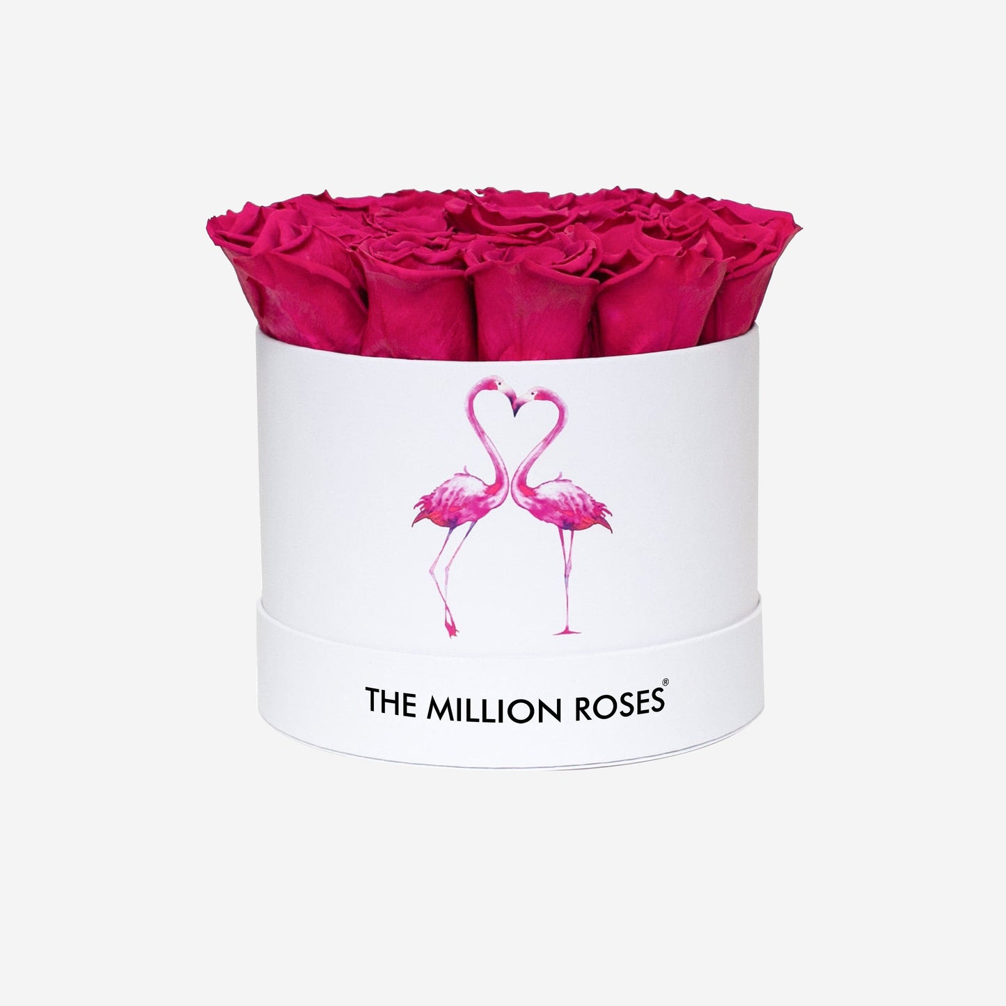 Classic White Box | Flamingo Edition | Hot Pink Roses - The Million Roses
