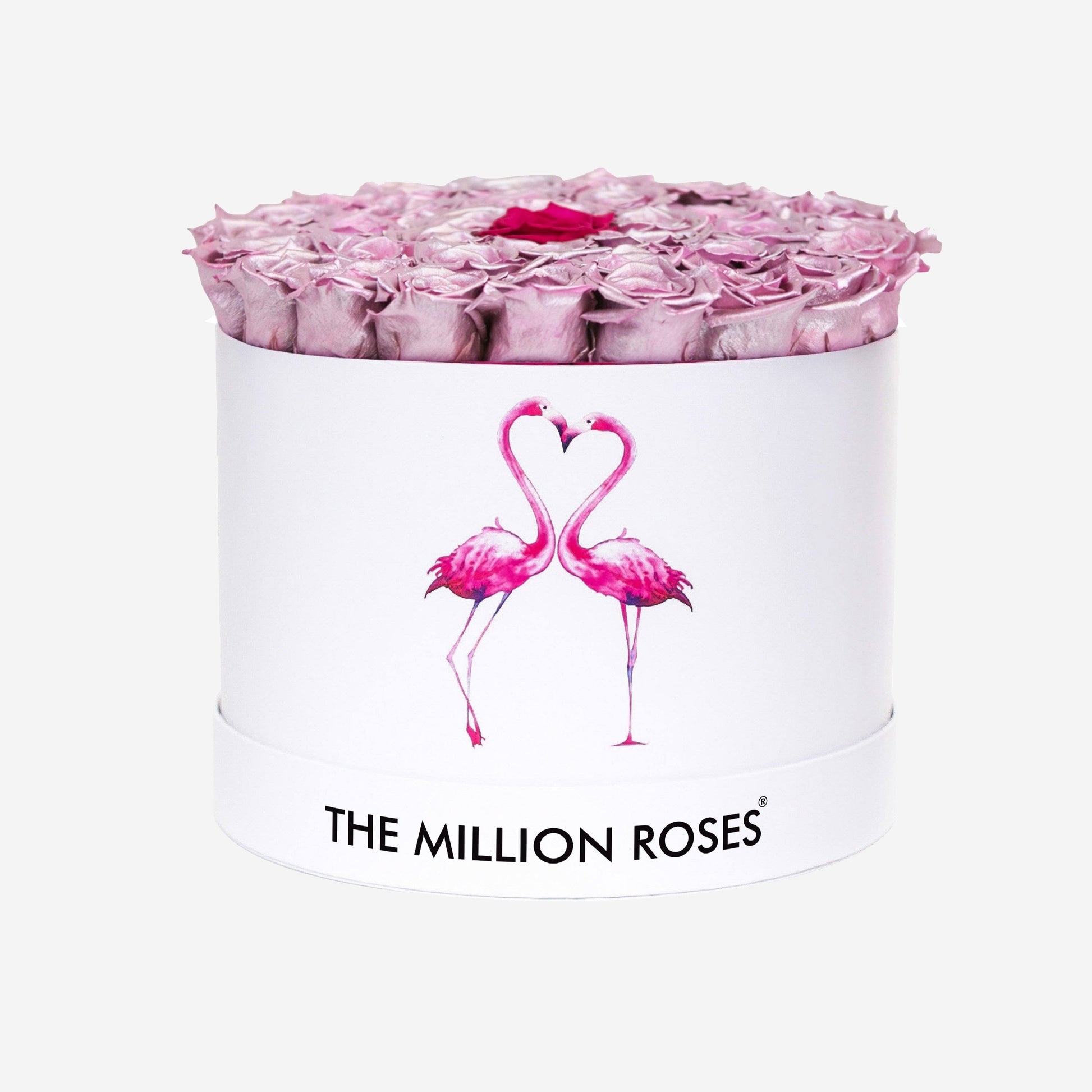 Supreme White Box | Flamingo Edition | Pink Gold & Hot Pink Roses - The Million Roses