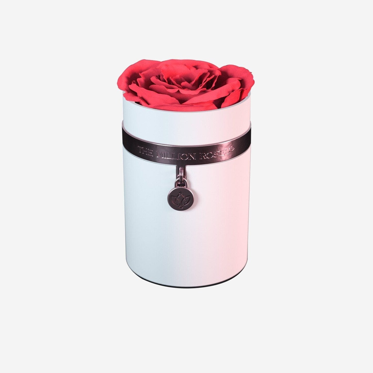 One in a Million™ Round White Box | Charm Edition | Coral Rose - The Million Roses