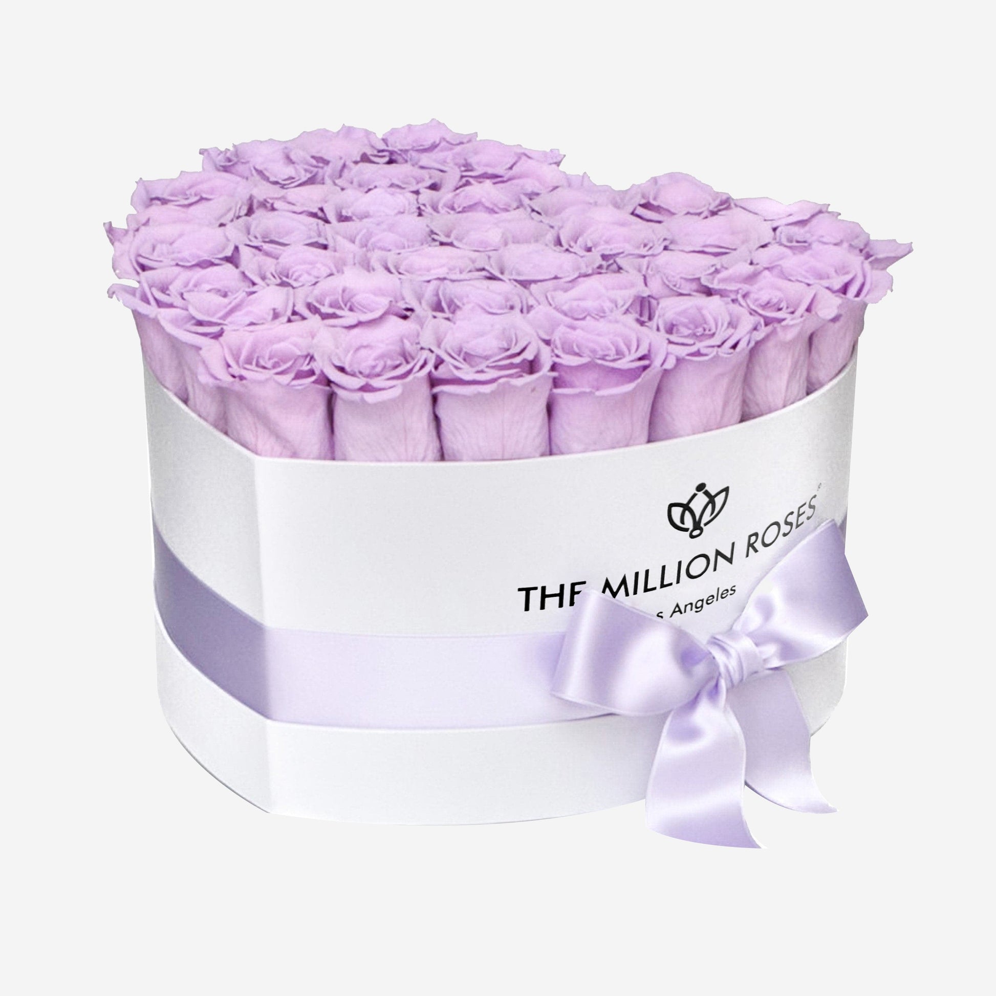 Heart White Box | Lavender Roses - The Million Roses