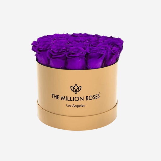 Classic Gold Box | Bright Purple Roses - The Million Roses
