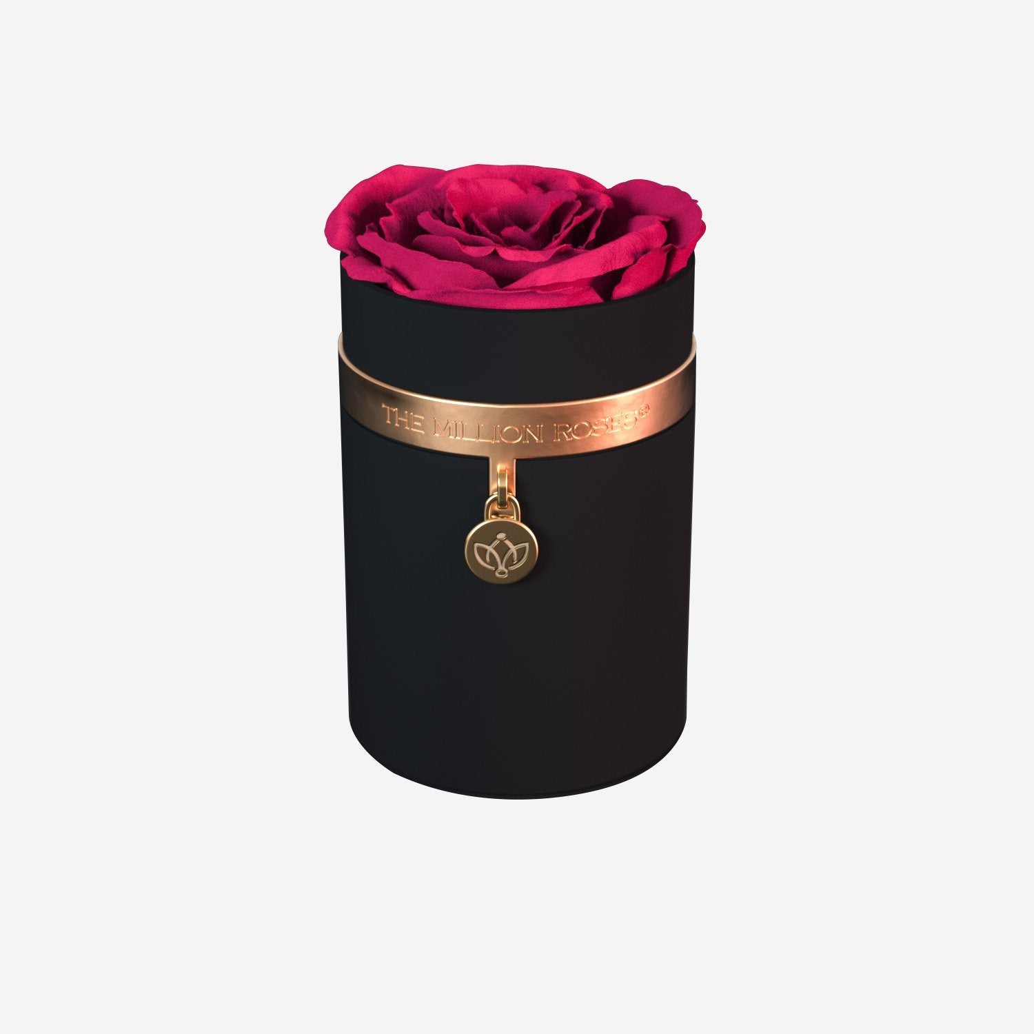 One in a Million™ Round Black Box | Charm Edition | Magenta Rose - The Million Roses
