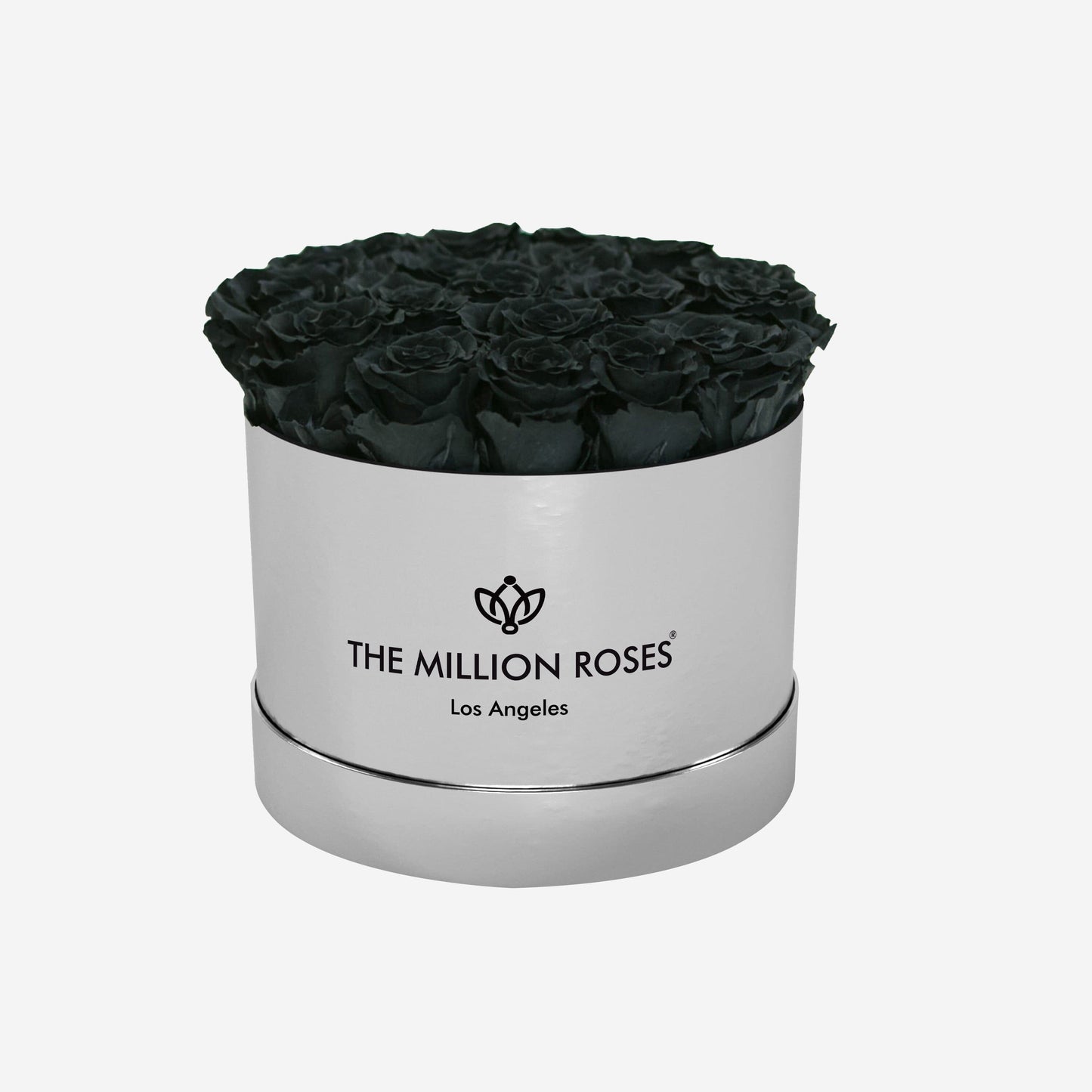 Classic Mirror Silver Box | Black Roses - The Million Roses