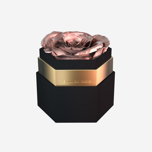 One in a Million™ Black Hexagon Box | Rose Gold Rose - The Million Roses