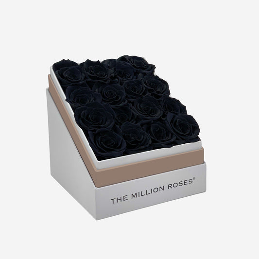 Square White Box | Black Roses - The Million Roses