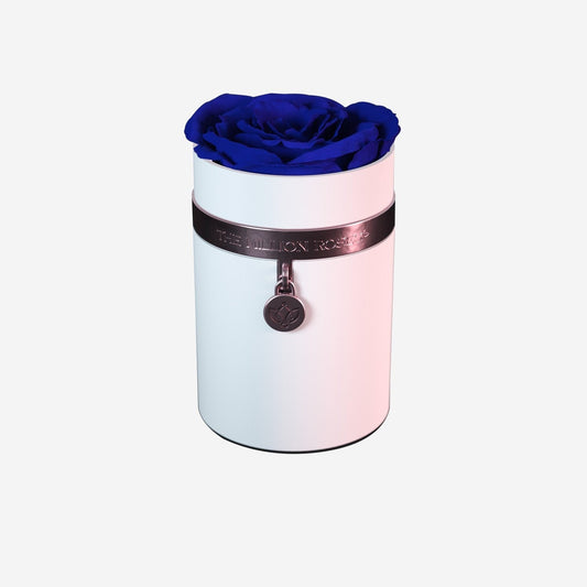 One in a Million™ Round White Box | Charm Edition | Royal Blue Rose - The Million Roses