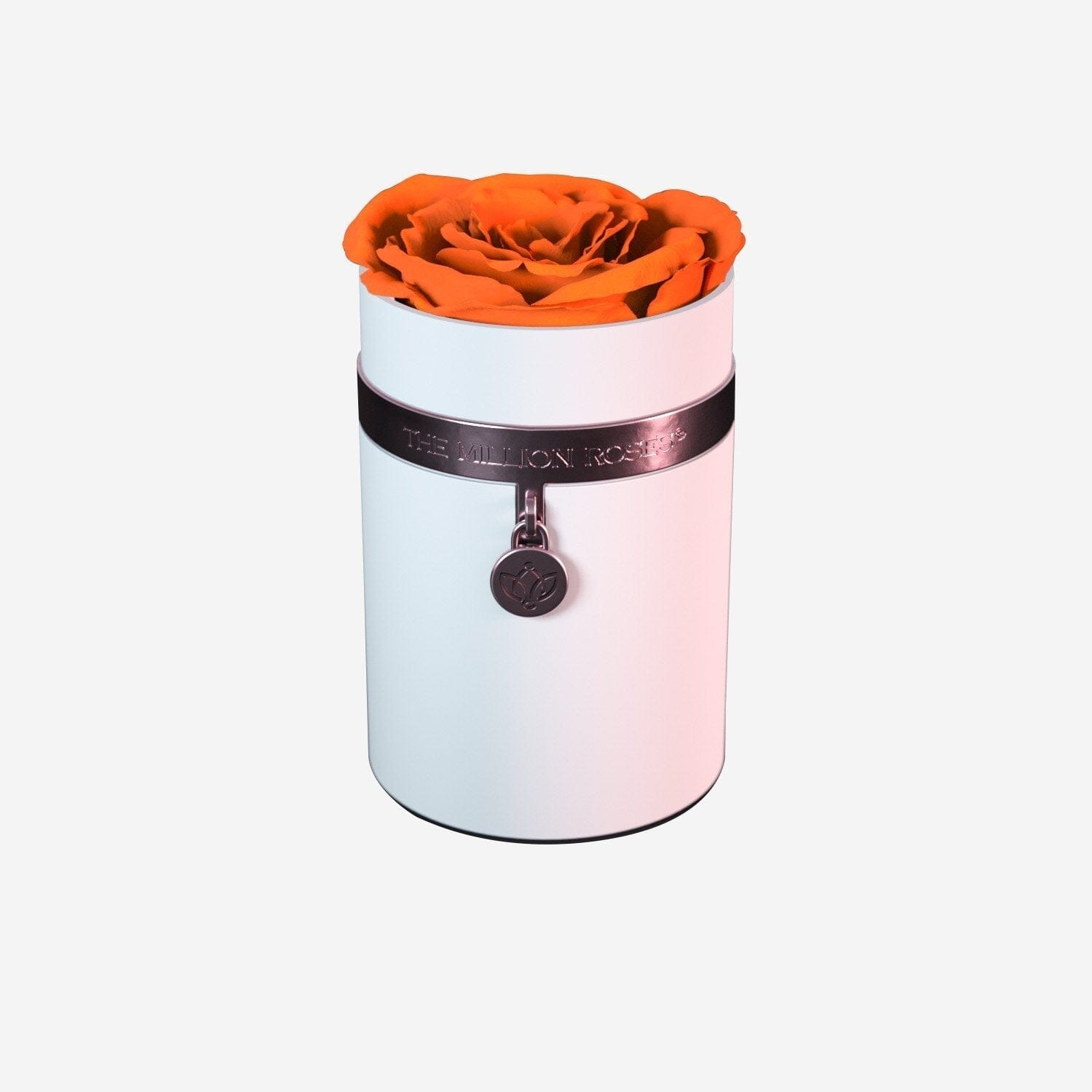 One in a Million™ Round White Box | Charm Edition | Orange Rose - The Million Roses