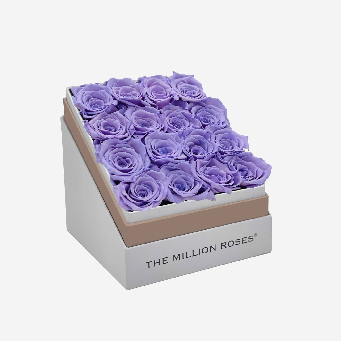 Square White Box | Lavender Roses - The Million Roses