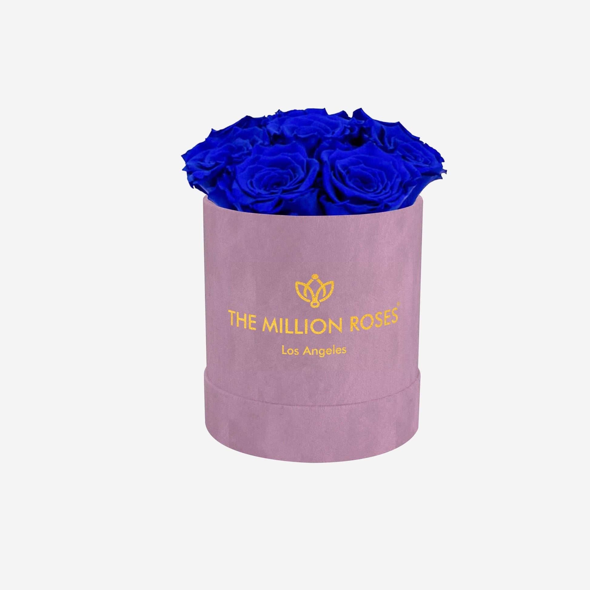 Basic Light Pink Suede Box | Royal Blue Roses - The Million Roses