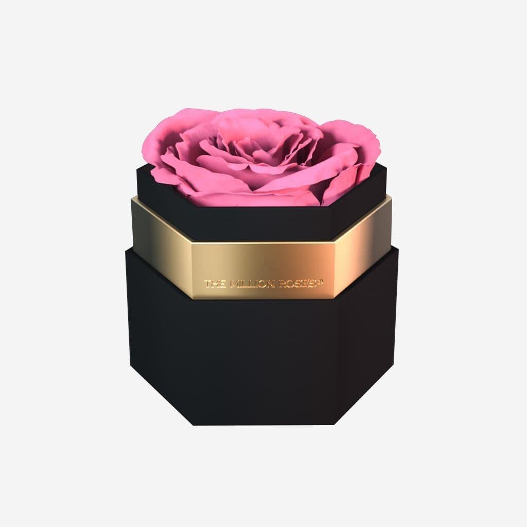 One in a Million™ Black Hexagon Box | Pink Rose - The Million Roses
