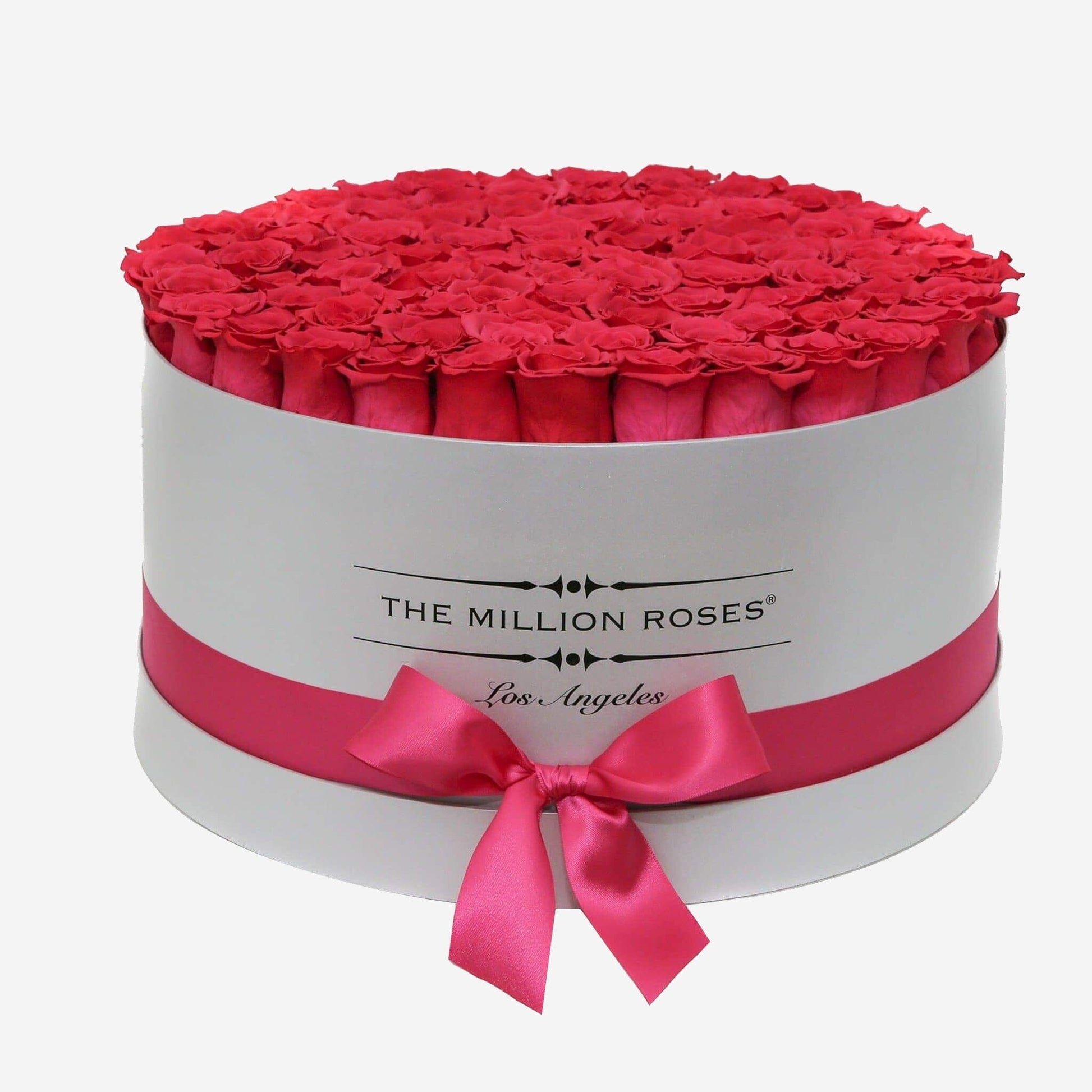 Deluxe White Box | Hot Pink Roses - The Million Roses