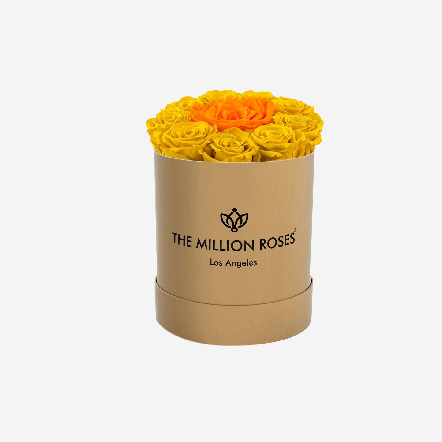 Basic Gold Box | Yellow & Orange Mini Roses - The Million Roses