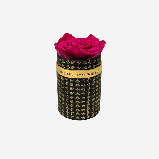 Single Black Monogram Box | Magenta Rose - The Million Roses