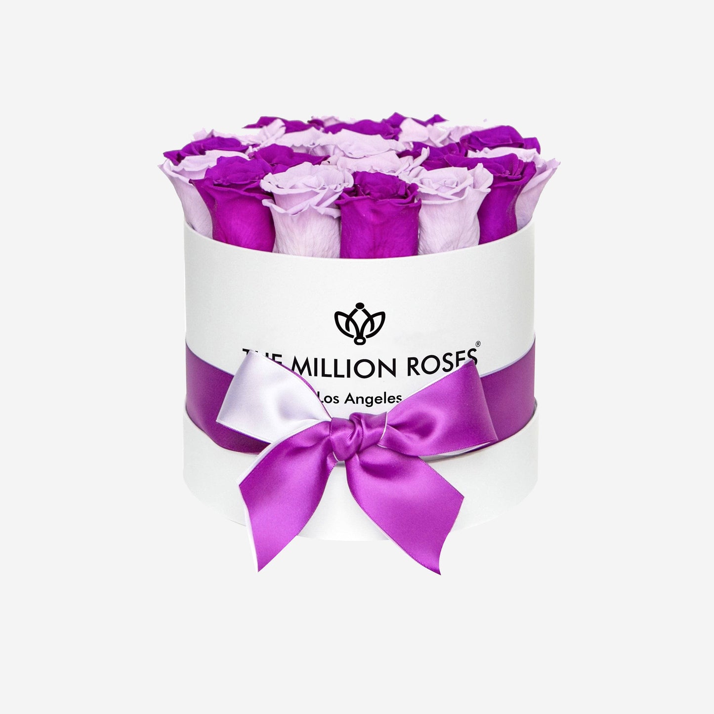 Classic White Box | Purple & Lavender Roses - The Million Roses