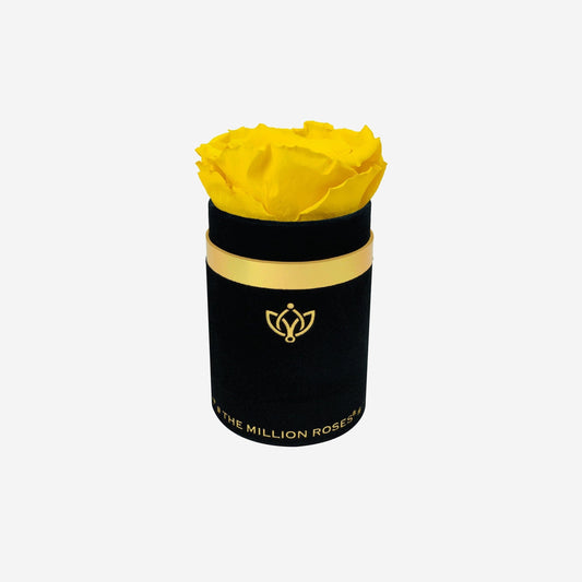 Single Black Suede Box | Yellow Rose - The Million Roses