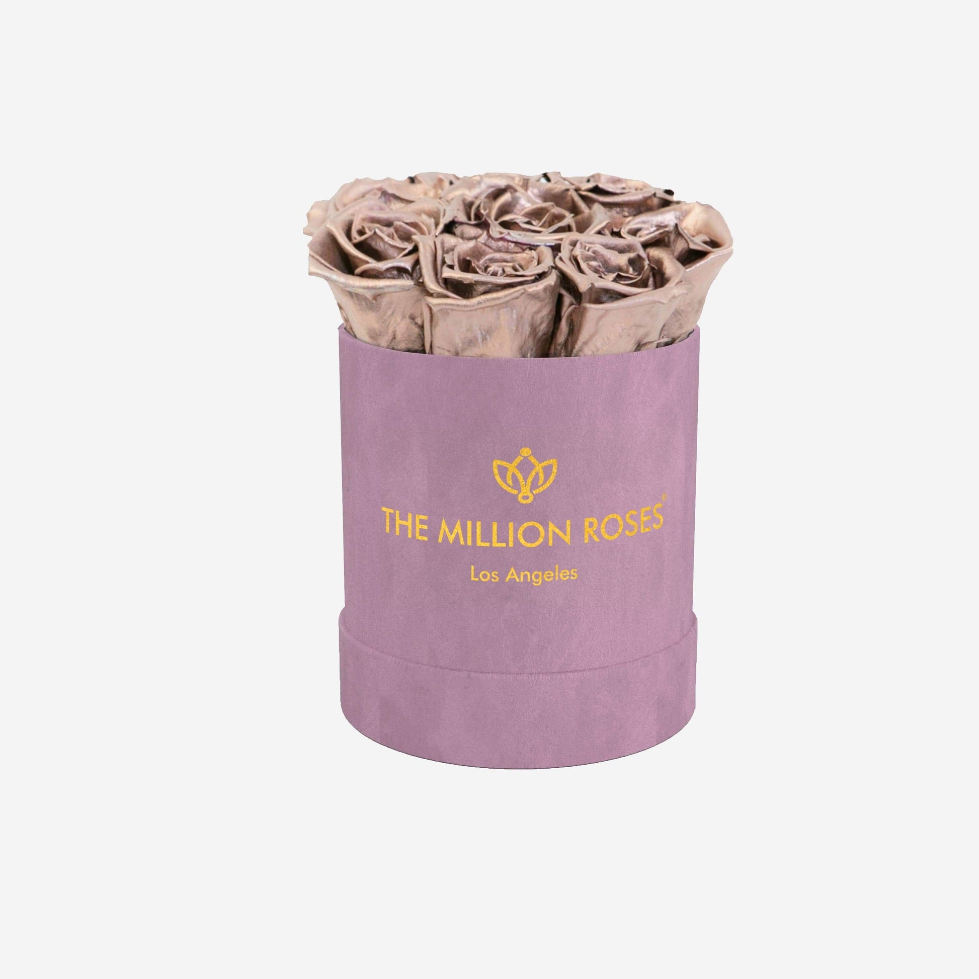 Basic Light Pink Suede Box | Rose Gold Roses - The Million Roses