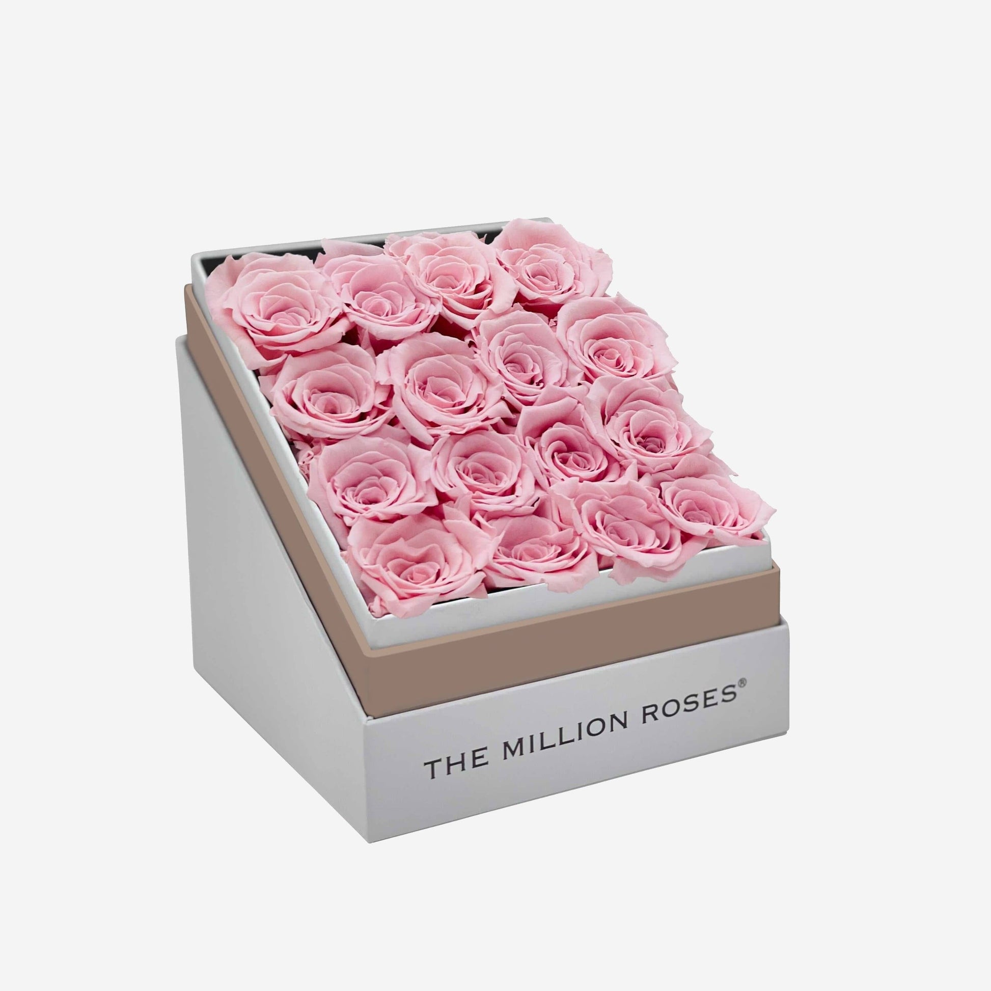 Square White Box | Light Pink Roses - The Million Roses
