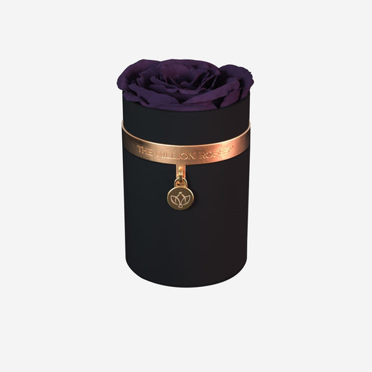 One in a Million™ Round Black Box | Charm Edition | Dark Purple Rose - The Million Roses